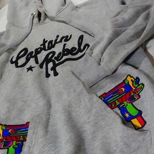Captain Rebel/World Rebel gray pullover hoodie O1130